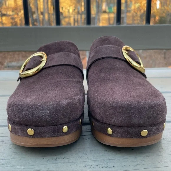 NWOB Vince Camuto Canzenee Sherpa Clogs in Rootbeer Suede size 9 - Picture 5 of 16